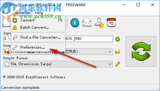 Easy2Convert JPG to TGA(JPG转TGA工具)
