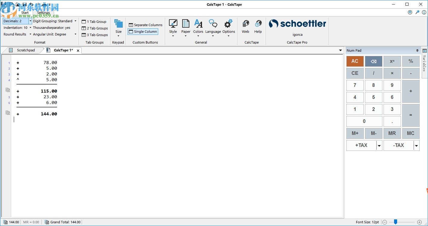 Schoettler CalcTape(竖式计算器)