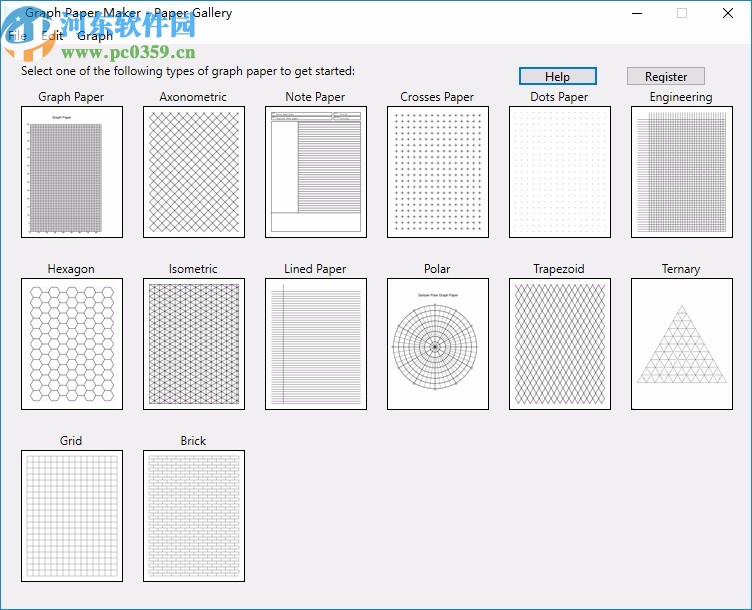 Graph Paper Maker(函数<a href=https://www.pc0359.cn/zt/jjht/ target=_blank class=infotextkey>绘图工具</a>)